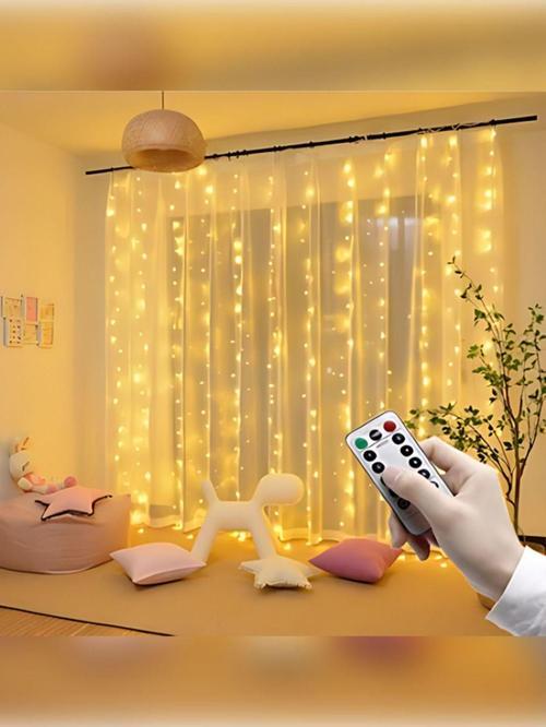 Kumandalı 8 Ayrı Moda Sahip 3Mx3M ( 300 Cm X 300 Cm ) Dekoratif Perde Led Peri Led Usb Gün Işığı