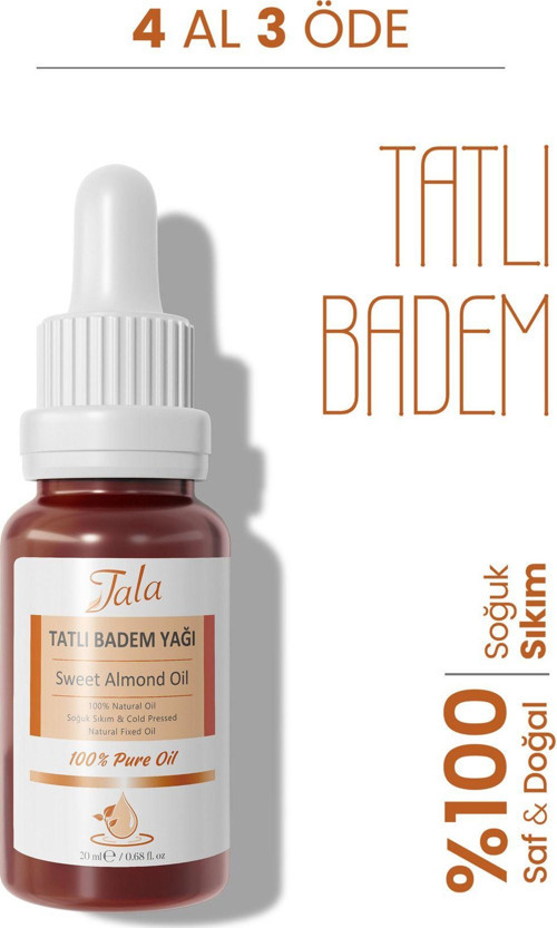 Tatlı Badem Yağı %100 Saf Ve Doğal Soğuk Sıkım 20 Ml