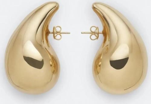 Gold Bottega Gözyaşı Damla Model küpe