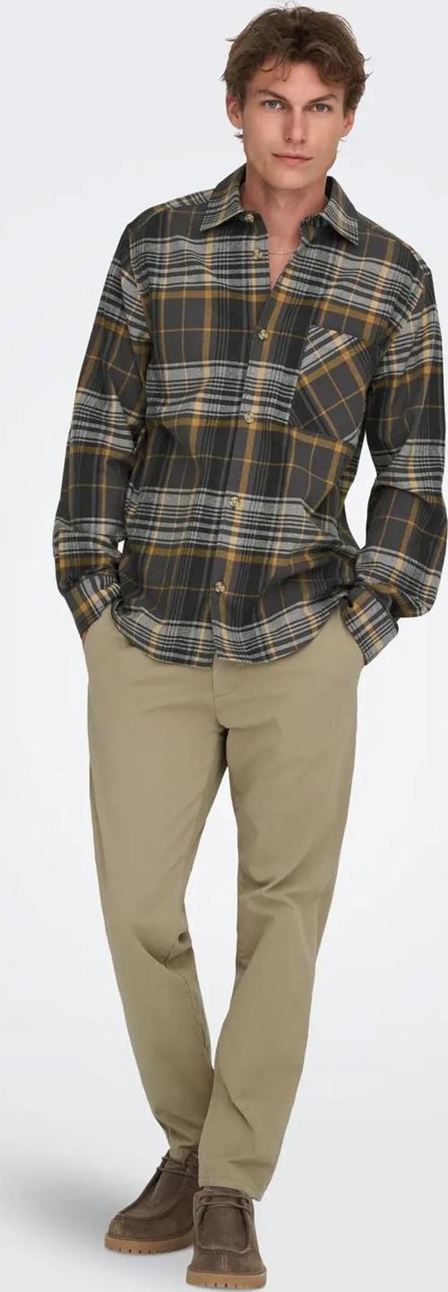 Erkek Regular Fit Lastikli Bel Bej Pantolon - 22029761