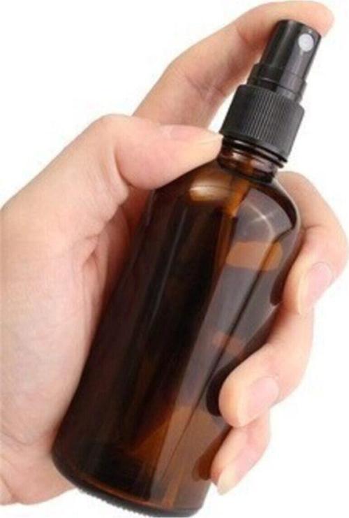 Siyah Sprey Başlıklı Amber Cam Şişe 100Ml 12 Adet