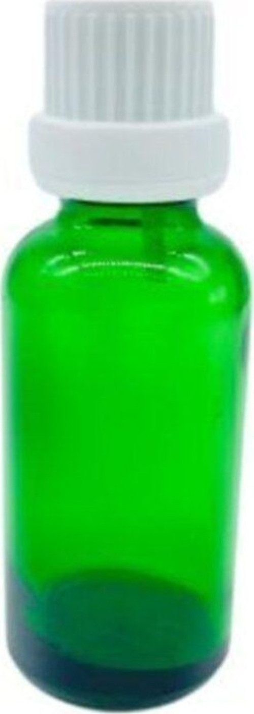 Yeşil Cam Şişe 100Ml Beyaz Kapak İçten Damlalıklı 24 Adet