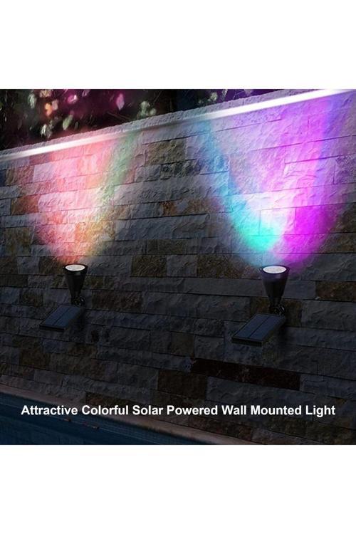 Güneş Enerjili Renkli Solar Kazıklı Bahçe Lambası Rgb Bahçe Aydınlatma Led Işık 1 Adet