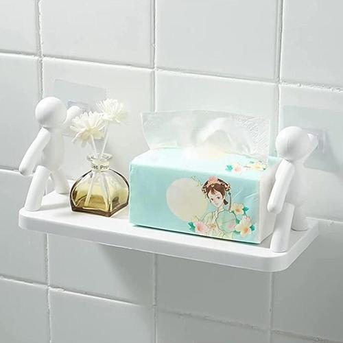Kendinden Yapışkanlı Adam Raf Banyo Mutfak Ofis Tuvalet Rafı Banyo Organizer Raf Plastik Raf 1 Adet