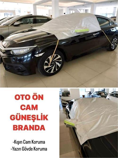 Oto Güneşlik Branda Ön Ve Yan Cam Yarım Branda Araç Güneş Koruma Kar Branda