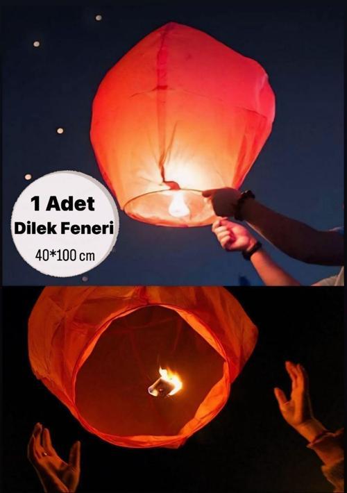 1 Adet Dilek Feneri /Düğün,Nişan Özel Gün İçin Kolay Açılabilen Mumlu Gece Gökyüzü Uçan Dilek Balonu