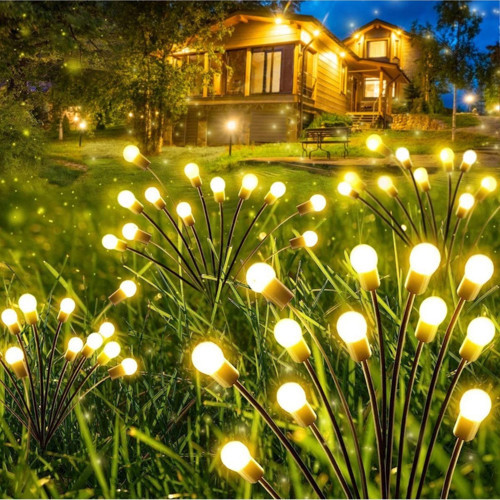 Solar Ateşböceği Lambası Yıldız Yağmuru Güneş Enerjili Led Bahçe Su Geçirmez Işık 2 Adet