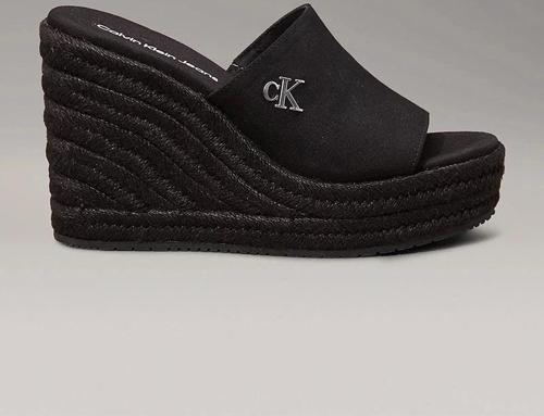 Kadın Siyah Yüksek Taban Logolu Terlik