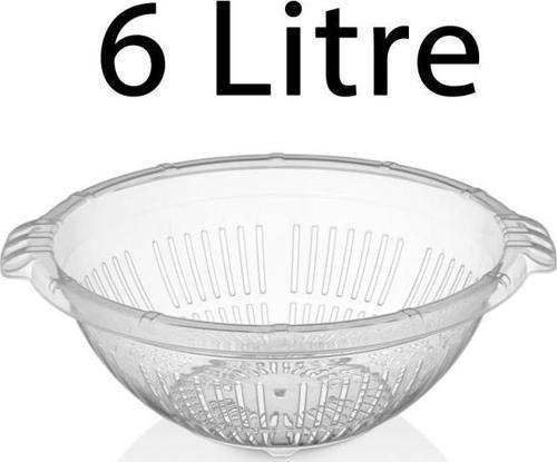 Plastik Şeffaf 33cm Sebze Meyve Makarna Süzgeç 6 Litre