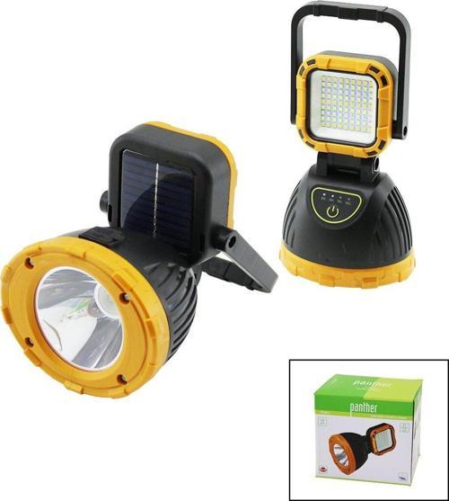 2İN 13W+81SMD LEDSOLAR - USB ŞARJLIEL FENERİ POWERBANK 180° AYAR FLAŞÖR 1200LM IŞIK AYARI PT-8411 (2818)