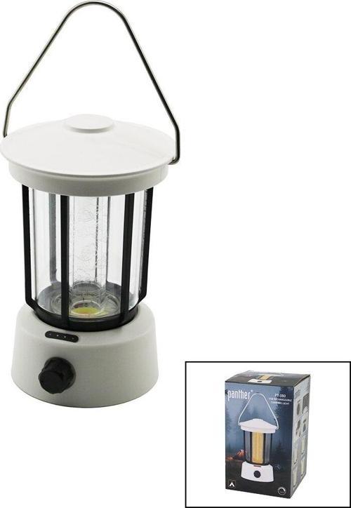 FANUS KAMP LAMBASI EL FENERİ USB ŞARJLI POWERBANK 5W COB LED 800LUMEN IŞIK AYARI GÜN IŞIK - BEYAZ PT-380 (2818)