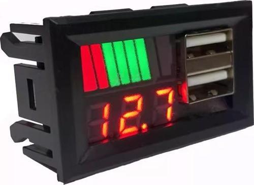 Dijital Voltmetre Usb Çıkışlı Akü Göstergeli DC 12 Volt Akü Voltaj Seviyesi Göstergesi
