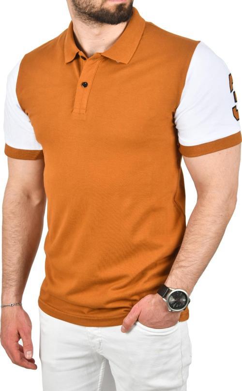 Erkek Taba Dar Kesim Pamuklu Polo Yaka Tişört Slim Fit Nefes Alan Kıvrılmaz Polo Yaka Tişört 2503022