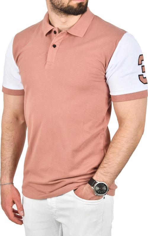 Erkek Pudra Dar Kesim Pamuklu Polo Yaka Tişört Slim Fit Nefes Alan Kıvrılmaz Polo Yaka Tişört 2503022