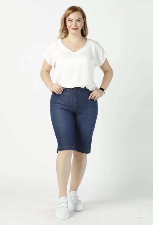 2022 Cepli Büyük Beden Kot Şort