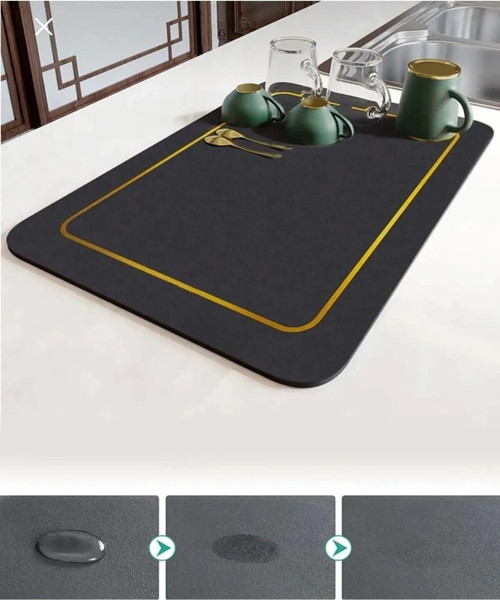 Süper Emici Sihirli Bulaşık Matı Tezgah Üstü Kurutma Matı Katlanabilir 40X50Cm
