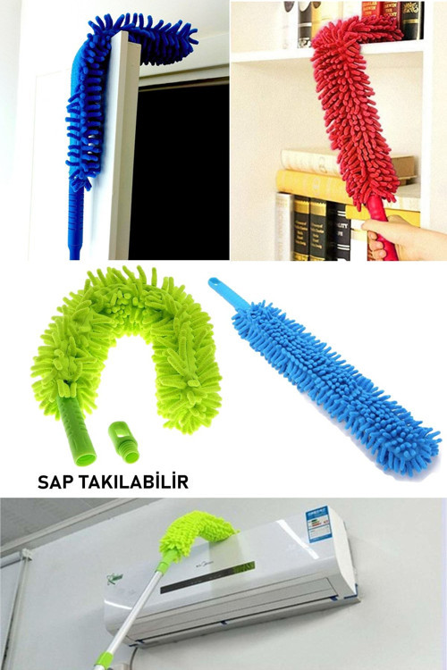 Toz Alma Mopu Püsküllü Makarna Mop Sap Takılabilir