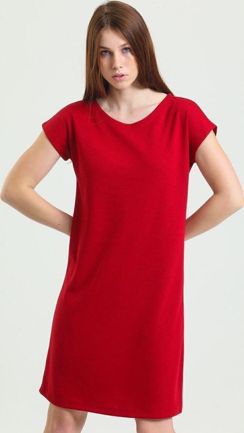 Havuz Yaka Mini Kol Elbise | Elb33681 Kırmızı