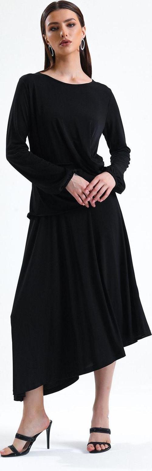 Beli Volanlı Sandy Elbise | Elb32267 Siyah