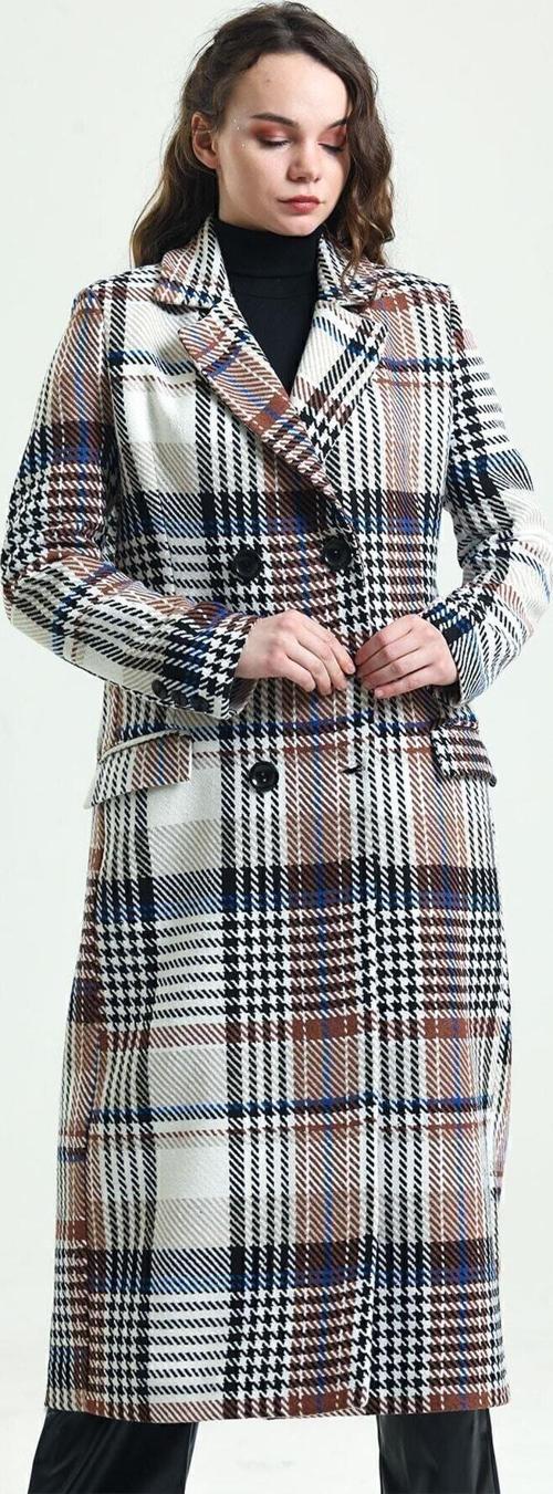 Astarlı Desenli Uzun Kaban | Kbn34176 Bej Ekose