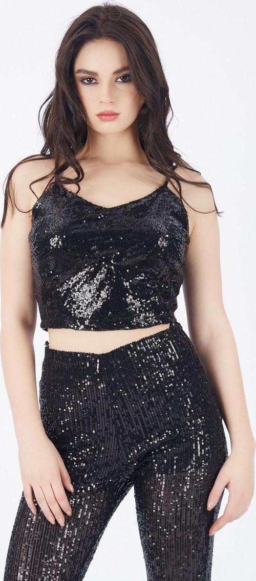 Askili 15 Cm.Silver Separe Fermuarli Pulpayet Bustiyer_Bus32289 Siyah