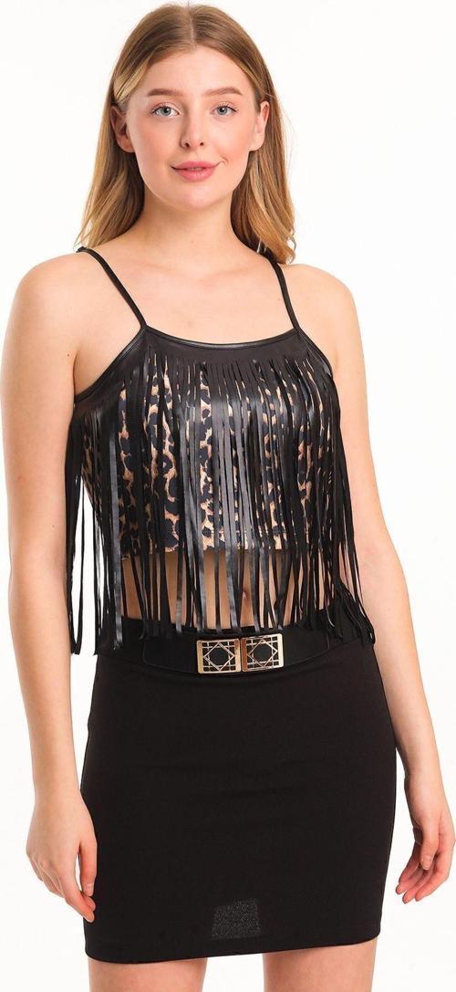 Metal Toka Detaylı Scuba Krep Mini Etek | Etk33930 Siyah