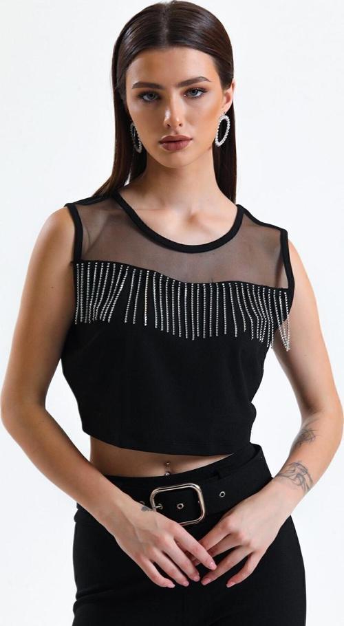 Taş Detaylı Abiye Bluz | Blz34565 Siyah