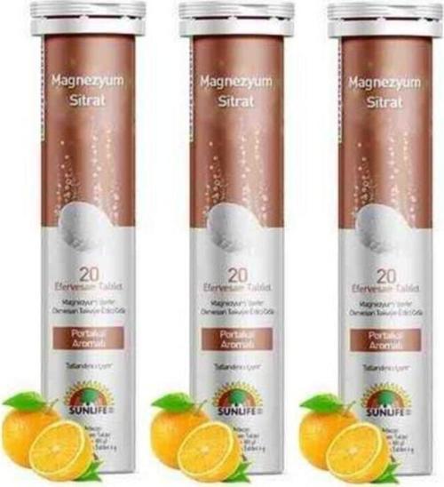 Magnezyum Sitrat 20 Efervesan Tablet X 3 Adet