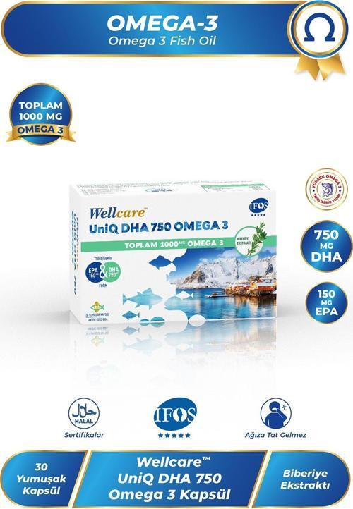 Uniq Dha 750 Omega 3 Balık Yağı - 30 Kapsül