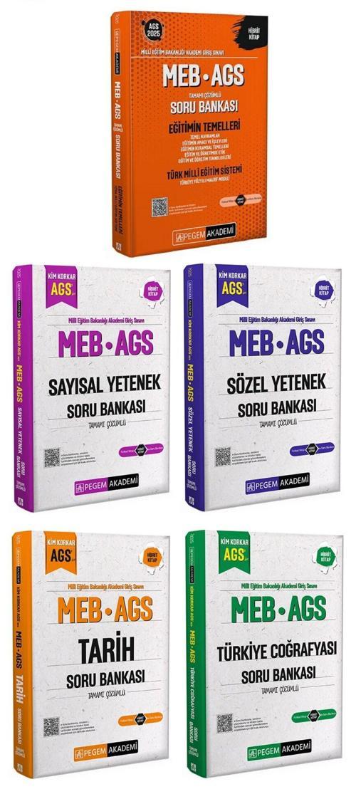 Pegem 2025 MEB-AGS Tüm Dersler Soru Bankası 5 li Set Pegem Akademi Yayınları
