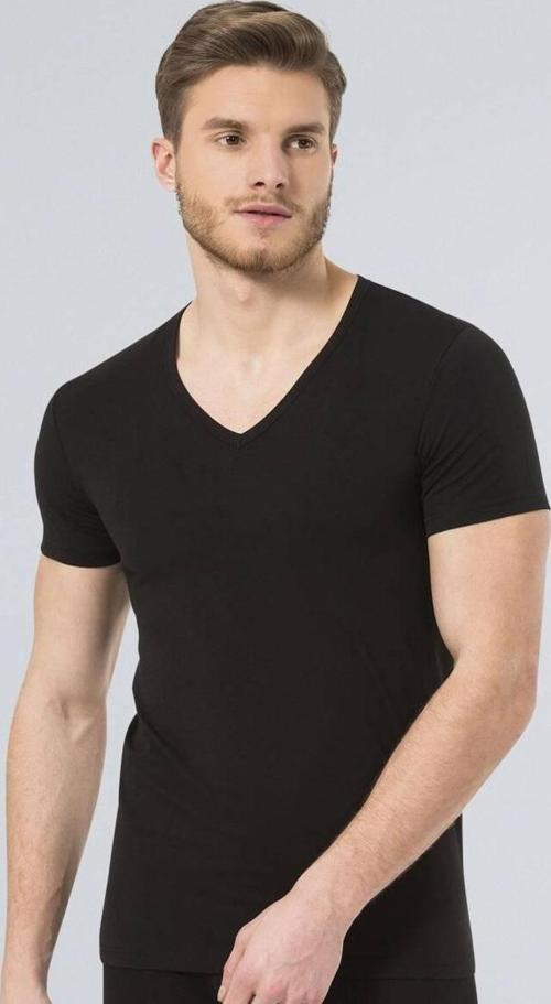 Erkek V Yaka Likralı T-shirt