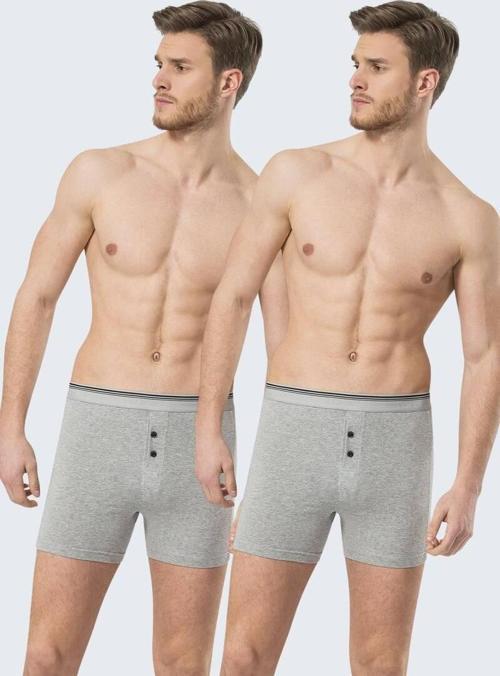 Erkek Likralı Düğmeli Boxer (2li Paket)
