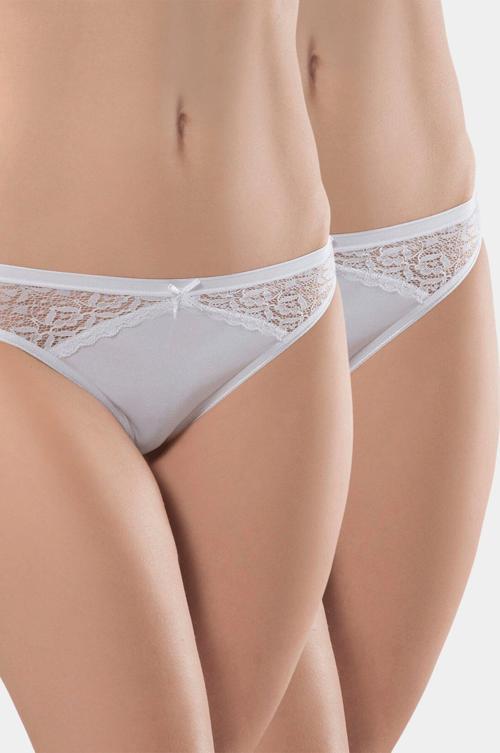 Kadın Likralı Dantelli Bikini (2\li Paket)