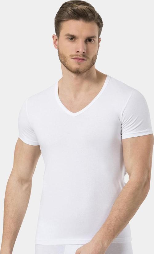 Erkek V Yaka Likralı T-shirt