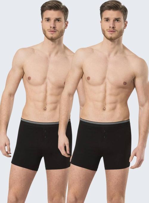 Erkek Likralı Düğmeli Boxer (2li Paket)