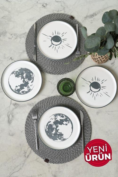 Black Shadow Nordic Pasta Tabağı 22 Cm 4 Adet 22981-82