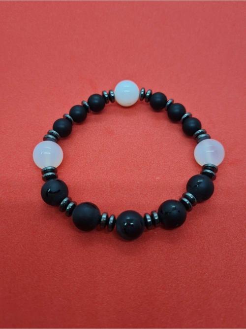 Sertifikalı Opal, Obsidyen, Hematit, Oniks Doğal Taş Bileklik Tasarım