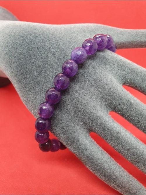 Sertifikalı Ametist Doğal Taş Bileklik 8 Mm