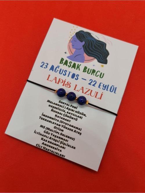 Sertifikalı Başak Burcu Lapis Taşı Doğal Taş Bileklik
