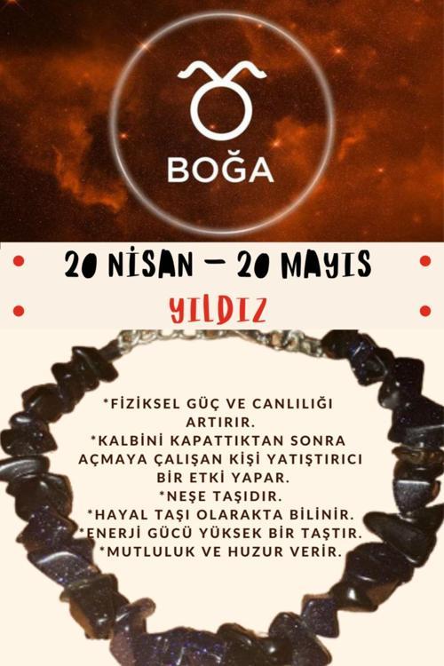 Sertifikalı Burç Taşı Boğa Burcu Yıldız Taşı Bileklik
