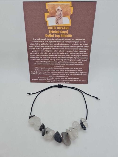 Sertifikalı Doğal Rutil Kuvars (MELEK SAÇI) Taşı Bileklik Orijinal Doğal Taş
