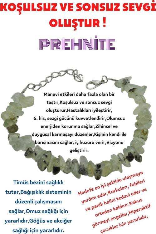 Sertifikalı Koşulsuz Ve Sonsuz Sevgi Doğal Taş Bileklik (PREHNİTE TAŞI)