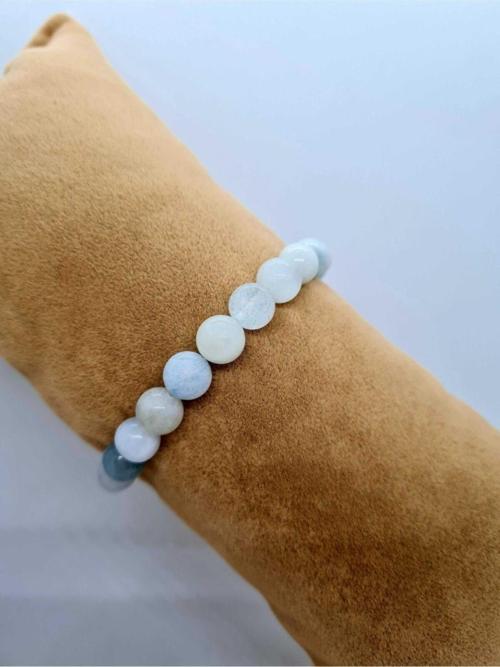 Akuamarin Taşı Doğal Taş Bileklik 8mm