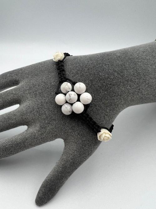 Sertifikalı Havlit Doğal Taş Bileklik Asansörlü Kilit Sistemi Aaa Kalite El Yapımı Bileklik 6mm