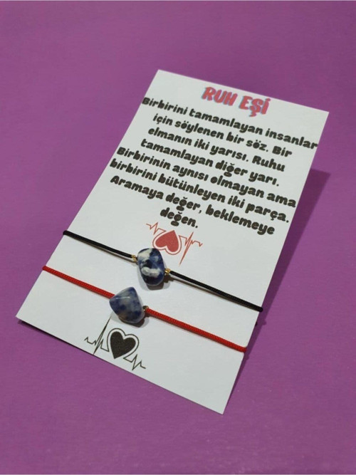 Sertifikalı Ruh Eşi Sodalit Doğal Taşlı Ip Bileklik