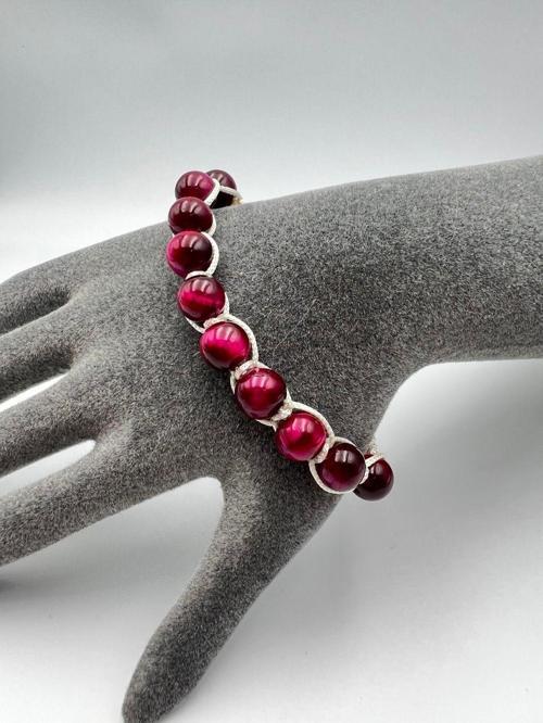 Sertifikalı Doğal Taş Kaplan Gözü Taşı Bileklik El Yapımı Özel Tasarım