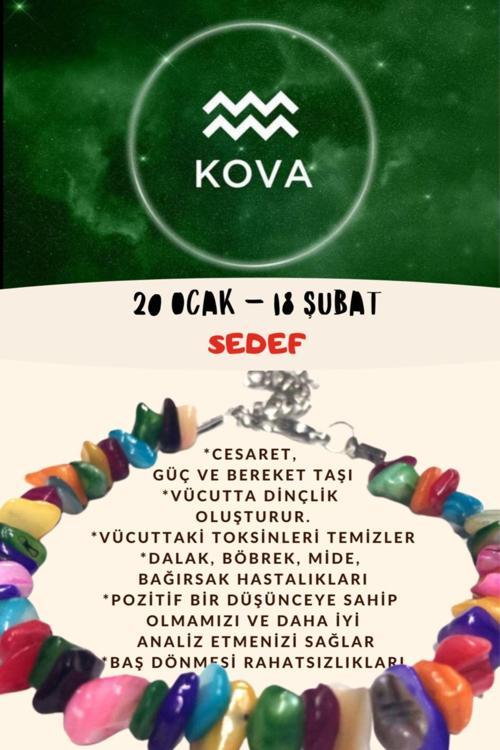 Sertifikalı Burç Taşı Kova Burcu Sedef Taşı Bileklik