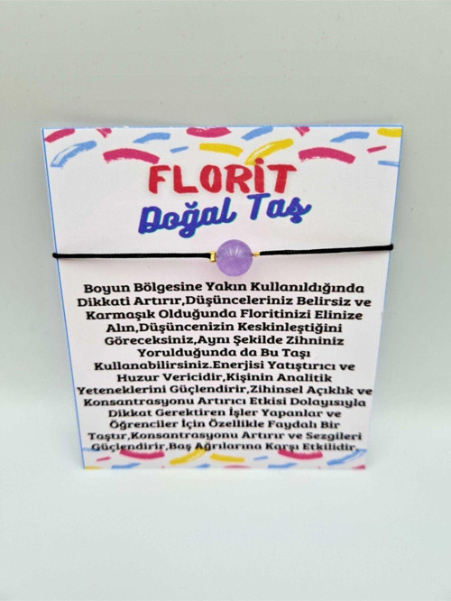Sertifikalı Doğal Taş Florit Taşı Bileklik