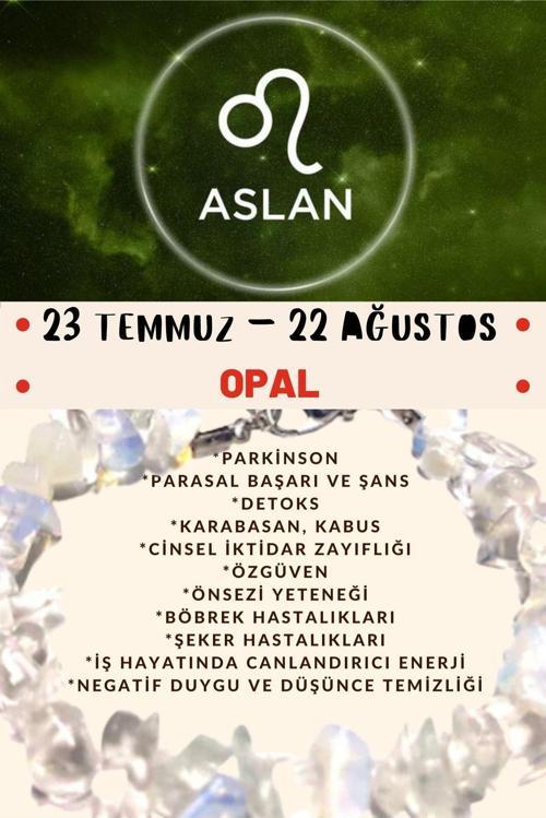 Sertifikalı Burç Taşı Aslan Burcu Opal Taşı Bileklik