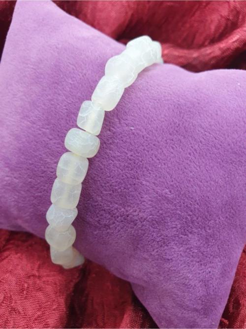 Sertifikalı Doğal Akik Taşı Bileklik 8 Mm Küp Kesim